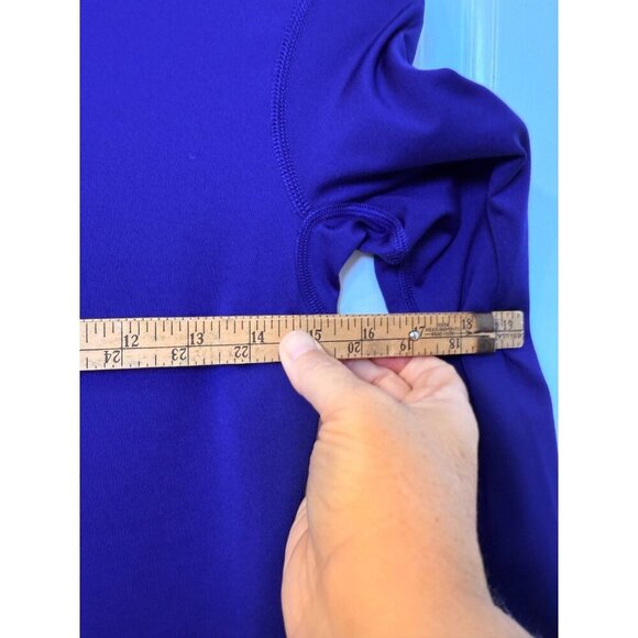 Nike PRO Women's 1/4 Zip Bright Blue Dri Fit Top - Size Medium - Picture 9 of 13